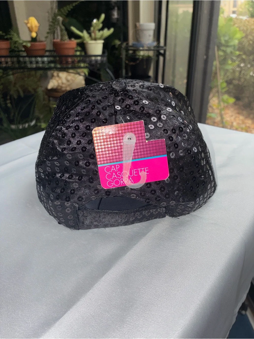 NWT Black Sequin Baseball Cap Adjustable Bling Hat